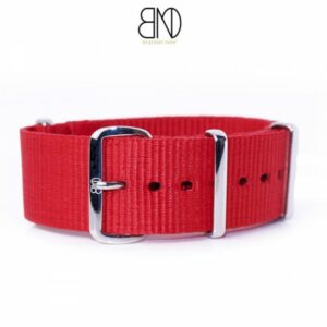 Bracelet Nato Rouge 18mm Lunio